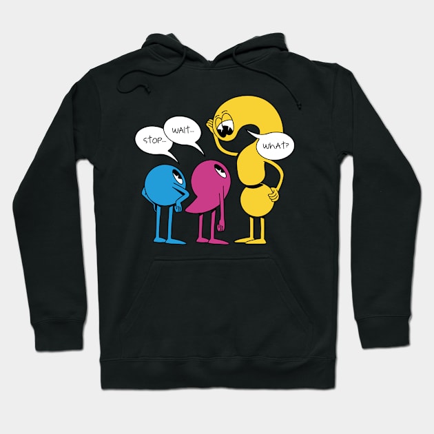 Wait What Funny Punctuation Hoodie by Visual Vibes